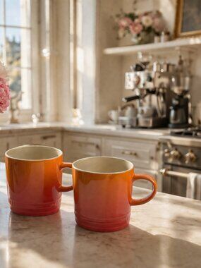 Le Creuset Stoneware Espresso Mug Set – Flame Orange Gradient – Set of 2 Coffee